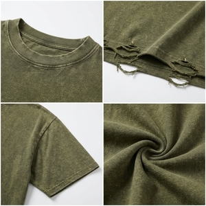 Men's Washed Vintage Oversized Distress T-<b>Shirt</b> Heavy Cotton Casual Boxy Streetwear Eco-Friendly Breathable Fashion Tee - Product Image 6