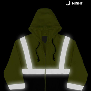 Pantalon de travail unisexe en coton haute visibilité, réfléchissant, respirant, imperméable et coupe-vent, jaune avec bordure noire - Product Image 2