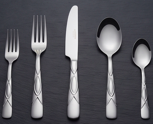 Modern Flatware Set Stainless Steel X-Pattern Embossed Handle High <b>Mirror</b> Polish Dishwasher Safe Wedding Tableware And Hotel - Product Image 1