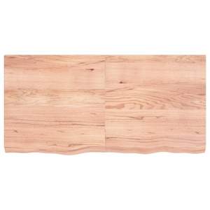 Mueble de baño de madera maciza marrón claro de 47.2"x23.6"x(0.8"-2.4") con encimera con tratamiento de luz - Product Image 3