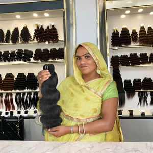 100% Indien Vierge Temple Cheveux Humains Non Transformés Armure Naturel Cuticule Aligné BodyWave Bundles Extensions de Cheveux Humains - Product Image 1