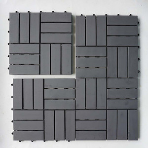 Carreaux de terrasse modernes à 12 lattes, gris, design premium, 12mm d'épaisseur, en acacia, facile à cliquer pour balcon, salle de bain et cuisine. - Product Image 1
