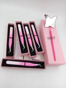 Pinzas para Pestañas de Acero Inoxidable de Alta Calidad con Recubrimiento de Polvo de Doble Color, Punta Dentada, Agarre de Diamante y Antimagnéticas - Product Image 4