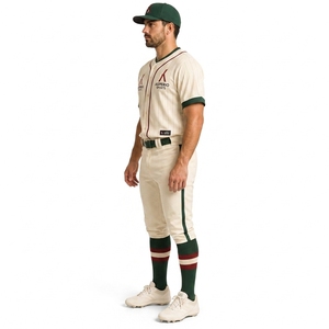 Best Quality 2026 Baseball Jersey Uniform Design Heat-Transfer Printed Adults <b>Button</b> Softball Uniform Customized Colors - Product Image 6