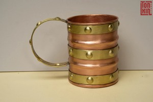 Verre à eau en cuivre à fond plat, style moderne, couleur unie, verre à eau en cuivre personnalisé, verre à eau en cuivre fabriqué en usine - Product Image 6