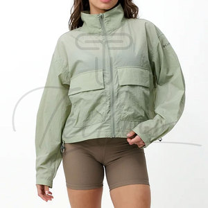 Fashionable Outdoor Women Knitted <b>Canvas</b> Windbreaker Jacket Waterproof Low Price OEM ODM Serviced Customized Wholesale - Product Image 6