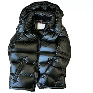Veste d'hiver décontractée pour homme, noire, à capuche, rembourrée, coupe-vent, épaisse, fermeture éclair, coupe classique, couleur unie, tissu polyester - Product Image 5