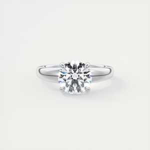 Ensemble de bagues de fiançailles Solitaire avec diamant rond de 3,50 carats cultivé en laboratoire en or blanc 14 carats - Product Image 3