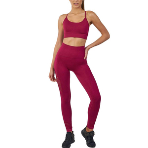 Conjunto Deportivo de Yoga de 2 Piezas para Mujer, Material Transpirable sin Costuras, Cuello Alto, Manga Tres Cuartos, Cierre con Cordón, Personalizado - Product Image 5