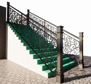 Rampe d'escalier intérieure élégante en acier, garde-corps de véranda sur mesure en fer forgé pour la sécurité des escaliers, robustesse et beauté intemporelle - Product Image 5