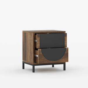 Table de chevet Arcova de luxe moderne en bois massif à 2 tiroirs, meuble de rangement durable et écologique pour chambre à coucher - Product Image 3