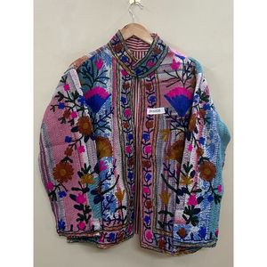 Wholesale Handmade Suzani Embroidery Kantha <b>Jacket</b> <b>Women</b> Short Suzani <b>Jacket</b> Free Size one-of-kind <b>Jackets</b> Gift <b>for</b> Her - Product Image 4