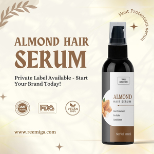 Nouveau sérum capillaire à l'amande REEMIGA - Formule réparatrice, hydratante, lissante, lustrante pour cheveux, usage domestique, marque privée OEM - Product Image 3
