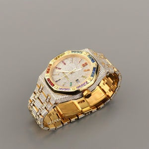 Montre de luxe Moissanite-Pass Diamond Tester, montre Moissanite 100% faite à la main, montre de bijoux étincelante, fournisseur de bijoux indiens - Product Image 6