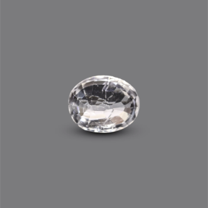 Loose 4.55 Carat White Zircon Gemstone-6mm Faceted Lab Created Rough Cut for Fine Jewelry - Product Image 2