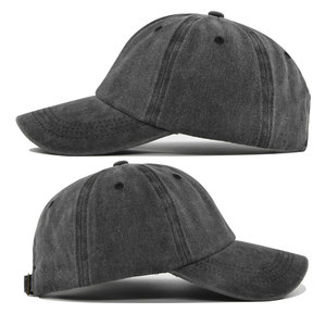 Casquettes de baseball personnalisées en gros avec logo, 6 panneaux, style vintage, souples, grises et vertes, streetwear, effet délavé, pour hommes - Product Image 2