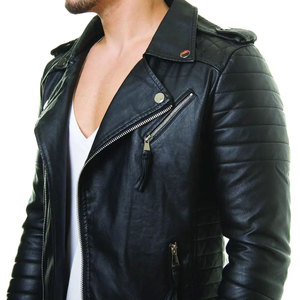 Dernier style, produit très vendu, veste en cuir pour homme, veste de motard, mode, écologique, automne-hiver, imperméable, manteau en cuir - Product Image 6