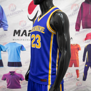 Maillot de basket personnalisé sans manches à col rond, impression numérique, uniforme d'entraînement d'équipe, séchage rapide, respirant, durable - Product Image 3