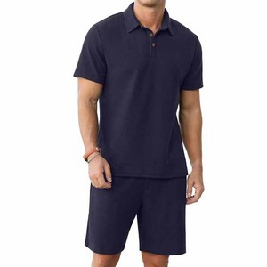 Ensemble t-shirt et short pour homme, mode été décontractée de haute qualité, logo personnalisé, ensemble deux pièces pour homme, vente en gros, ensemble short personnalisé - Product Image 1