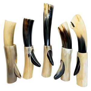 Soporte de té de cuerno de búfalo de gran tamaño de estilo vikingo, cristal artesanal, increíble diseño de Animal náutico Natural, artesanías naturales pulidas - Product Image 1