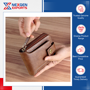 Cartera de Hombre Corta de Cuero PU Vintage de Lujo con Cierre de Cremallera, Color y Diseño Personalizables para Compradores al por Mayor - Product Image 3