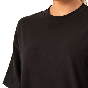 เสื้อยืดวินเทจทรงโอเวอร์ไซส์ แขนสั้น ไหล่ตก สีซีดแบบซันเฟด ผ้าคอตตอน 100% หนานุ่ม สำหรับผู้หญิง รุ่น OEM Retro Acid Washed - Product Image 1