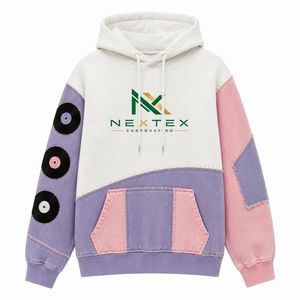 Wholesale Color Block <b>Stitched</b> <b>Hoodie</b> Unisex DIY Aesthetic Graphic Sweatshirt Winter Top - Product Image 2