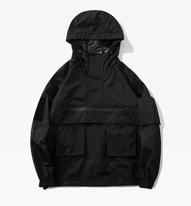 Men Black <b>Hooded</b> Hard <b>Shell</b> <b>Jacket</b> Waterproof Zip Fly Oversized Fit With Pockets All Seasons Outdoor Wear - Product Image 1