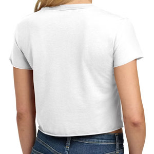 เสื้อยืดครอปผู้หญิงแบบ OEM สั่งทำได้ ผ้าฝ้าย 100% น้ำหนักเบา ระบายอากาศดี แขนสั้น แบบเรียบ ขายส่ง - Product Image 6