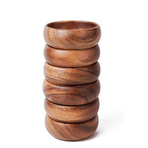 Petits bols à tremper jetables en bois d'acacia, écologiques, faits à la main, pour fêtes, sauce soja/condiments/collations - Product Image 4