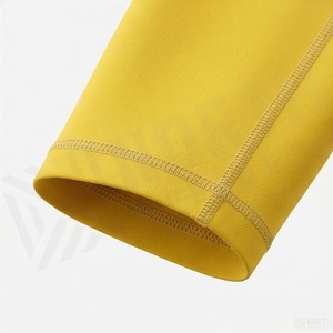 Leggings Deportivos de Cintura Alta para Mujer, Color Amarillo, Largos, Sin Costuras, Tejidos, Elásticos, Transpirables, para Yoga, Control de Abdomen, Moldeadores - Product Image 6