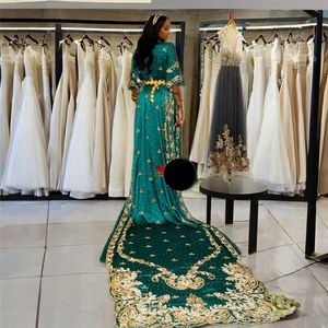 Ensemble de dirac de mariée en tissu jacquard tissé avec dentelle, couleurs unies, pour l'industrie du mariage - Product Image 2