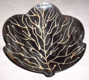 Cuenco decorativo de cuerno de búfalo auténtico, hecho a mano, para servir o para ensaladas, a bajo precio. - Product Image 2