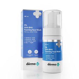The Derma Co - Limpiador Facial Diario Espumoso con 3% de AHA+BHA - 100 ml |   Controla el Acné |   Exfolia suavemente - Product Image 1