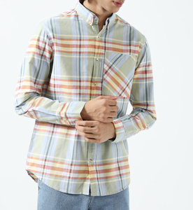 Chemise de travail décontractée pour homme, 100 % coton, double boutonnage, manches longues, avec tissu satiné anti-boulochage, prix de gros ODM - Product Image 6