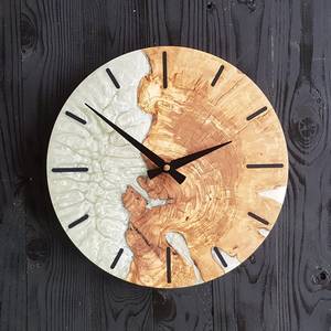 Custom Resin & Olive Wood Wall <b>Clock</b> Live Edge Rustic Home Decor - Product Image 6