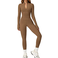 Combinaisons et justaucorps de sport coupe-vent tout-en-un à col montant et fermeture éclair pour le fitness – Vente en gros