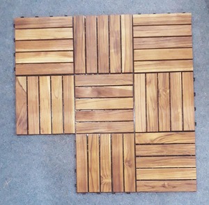 Baldosas de Madera de Acacia Impermeables con Sistema de Encaje para Uso en Interiores y Exteriores - Product Image 5