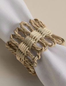 Anneau de serviette en jonc de mer naturel fait main, au design esthétique et élégant, idéal pour la vaisselle et la décoration intérieure, choix très prisé comme cadeau. - Product Image 6
