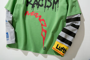 เสื้อยืดคอกลมแขนยาวพิมพ์ลายสกรีนตามสั่ง จำนวนมาก สีเขียว ผ้าฝ้าย 100% ทรงโอเวอร์ไซส์ เป็นมิตรกับสิ่งแวดล้อม น้ำหนัก 300 กรัม แฟชั่นหรูหรา สไตล์ลำลอง - Product Image 3