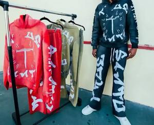 Conjuntos Deportivos con Capucha de Diseño Personalizado al por Mayor, Conjuntos Deportivos Transpirables de Moda, Conjunto de 2 Piezas con Estampado 3D de Primera Calidad - Product Image 5