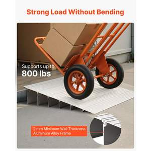 Rampe de seuil de porte en alliage d'aluminium de 6 pouces de hauteur, capacité de charge de 800 livres pour fauteuils roulants, fauteuils électriques, déambulateurs, rollators, usage domestique - Product Image 3