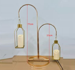 <b>Brass</b> Metal Candle Holder <b>Lantern</b> Stand with Dual Hanging Candles for Home Decoration - Product Image 6
