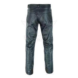 Versatile Men Leather <b>Pants</b> Comfortable Straight Leg Design For Riding Fashion Daily Wear And Outdoor Use - Product Image 4