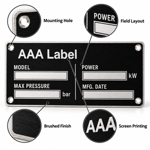 Plaque signalétique en acier inoxydable gravée, plaque de données industrielle personnalisée avec numéro de série, fournisseur OEM - Product Image 3