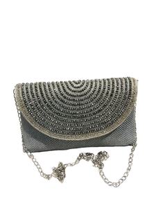 Sacs à main de soirée pour femmes, chaînes, pierres, matière en jute, fermeture magnétique, durable, léger, élégant, sac à main tendance - Product Image 3