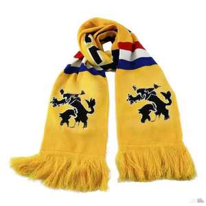 Unisex Double Layer Knit Scarf <b>Fan</b> Pattern Stadium Event Supporter Scarf Warm Sports Fanwear Accessory - Product Image 6
