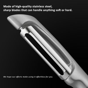 For Ultra Sharp I Type Vegetable <b>Peeler</b> 304 Stainless Steel Blade Silver Chrome Finish for <b>Potatoes</b> Heavy Duty Fruit Vegetable - Product Image 2