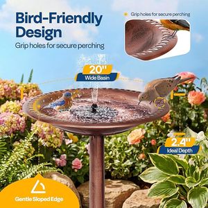 Nuevo y Exclusivo Baño para Pájaros de Metal con un Atractivo Diseño de Cuenco para Decoración de Jardín y Experiencia de Bebedero para Aves - Product Image 4