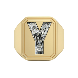 Personalized Y Alphabet Diamond Ring in 925 Sterling Silver Fine Gold Lab Grown Solitaire Jewelry Anniversary Gift - Product Image 1